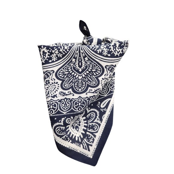 Cotton Bandanas Paisley Print Handkerchiefs 3-Pack Black/Gray/Navy 22" sq Unisex - Picture 10 of 15